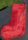 New Starbucks Christmas Stocking Red Velvet Beaded Made In India Rare