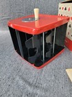 Vtg 1950 Arrco Card Shuffler W  Box Hand Operated Crank Red Burgundy Black 