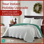 Quilt Set King cal King Size - Christmas Quilts - 3 Piece Lightweight Comfort   