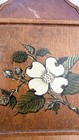 Vintage Wooden Wall Key Holder 4 Hooks Hinged Floral Panel Entryway Decor