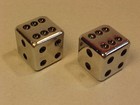 Lot Set 2 Vintage Chrome Plated Brass 18mm Dice Mirror Finish Heavy 76 6 Grams