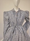 Beautiful Victorian Floral Print Calico Wrapper Bustle Dress W Puff Sleeves