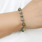 Map Stone Beads Rosary Bracelet  Catholic St  Benedict Medal Wrist Jewelry