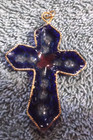 Vintage Goldtone   Enamel Cross Pendant
