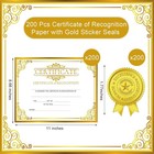 200 Award Certificates 8 7x11 Inch With Gold Seals Blank Lines For Graduation