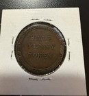 1831 Isle Of Man Triskeles Antique Vintage Old 1 2 Penny Bank Token Coin