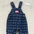 Vtg 90s Oshkosh Bgosh Floral Vestbak Overalls Bow Back Size 6 9 Mo Usa Ugwa