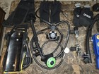 Scuba Diving Equipment Lot Valves Snorkel Flippers Gloves And More 
