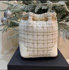 Ch Makeup Vip Gwp Gift Tweed Snowflake White   Gold Converted Bucket Bag