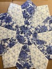 Handmade Quilted 18    Blue white silver Floral Table Topper  Candle Mat  New