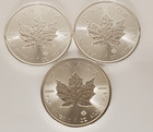 Lot Of 3 X 1 Oz 2026 Maple Leaf Silver Coins Bu 9999 - Royal Canadian Mint