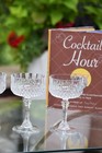 4 Vintage Pressed Glass Cocktail Martini Glasses  Circa 1950 s