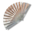 Antique Buissot Eventails Hand Painted Folding Fan 19th C Mother Of Pearl French