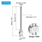 12pcs 12gax1 5  Blunt Dispensing Needle Tips Stainless Steel Silver
