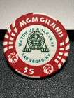  5 Grand Opening Mgm Grand Casino Poker Chip Las Vegas Nevada Gambling Token