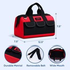 Deli 13 Inch Heavy Duty Contractor Tool Bag With 15 Pockets   Adjustable Strap