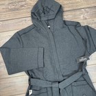 Rhone Heritage Midweight Robe Black Heather Captains Stitch Hood Relaxed  Sz S m