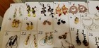Vtg Czech Bead All Glass Crystal Dangle Earrings Chandelier Uranium   Lot  1