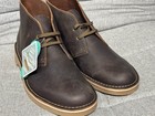 Clarks Men   s Brown Leather Chukka Boots Lace-up Cushioned Rubber Sole Us 11