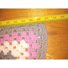 Granny Square Crochet Blanket Throw 54  X 57  White Pink Gray Handmade Cozy Gift