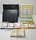 Vintage Microscope Slide Lot  100 Sample Slides   Blank Packs   Storage Boxes