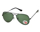 Ray-ban Sunglasses Rb3025 Aviator Classic Black Frame Polarized Green Lens 58mm