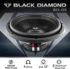 Black Diamond Dia-12s 12  Car Subwoofer 4 Ohm Single Voice Coil 500 Watts Max