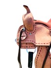 Brown Youth Kids Pony Barrel Horse Saddle Leather Suede Seat 8  10  12  13  14 