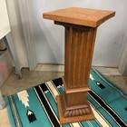 Vintage 27    Neoclassical Solid Oak Wood Pedestal Table Plant Stand C1
