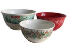 Disney Parks Christmas 3-piece Bowl Set     Mickey   Friends Holiday     New