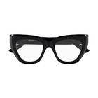 Balenciaga Bb0238o 001 Black Gold Cat-eye Women s Eyeglasses Frames Authentic