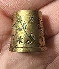 A170 Thimble Vintage Solid Brass Etched Butterflies