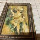 Vintage Gilt Dresser Jewelry Box With Victorian Art Print Under Glass 10 5x8 75   