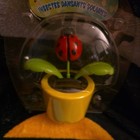 Solar Dancing Ladybug Pink Flower Pot Toy Sunlight Powered Dancer Bobble Head
