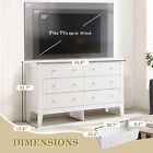 6 Drawer Double White Dresser For Bedroom modern Chest Of Drawer With Metal Hand