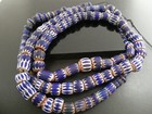 Antique Venetian Chevron Blue African Trade Bead Strand 116 Bead Necklace 38 