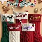 Personalized Christmas Stockings 18    Large Custom Knit Stocking Embroidered Name