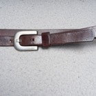 Gap Brown Leather Belt Casual Work Womens Sz 30 Oversized Silver Buckle 1  Wide
