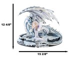 Ebros Large 15  Long Winter Blizzard Fairy With Giant White Dragon Statue