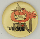 Vintage Tin Grin Braces Dental Pinback Button Tin Man Behavioral Motivation