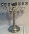 Antique Vtg Chanukah Hanukkah Menorah 800 Silver Judaica