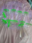 Set Of 12 Vintage Optic Pattern Uranium Stem Wine Glasses