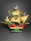 Vintage 1960s Collectible Santa Maria Ship Home Decor Wooden Art Piece 8 X 7 5 