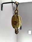 Wooden Pulley Ship Boat Large Single Antique Farm Block Tackle Iron Rustic