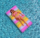 Multi-color Inflatable Striped Pool Lounger