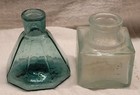 Pretty Teal Open Pontil 8 Sided Civil War Era Umbrella Ink Crude Rolled Lip Nice