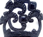 Victorian Mourning Hair Comb French Jet Beads  -  No Us Import Fees