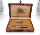 Antique Sterling Sewing Set Thimble And Handle