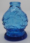 Wheaton 3 1 2  Blue Glass Fish Bottle   Catarrah Cure   Tuscan Springs  Ca