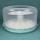 Tupperware Mint Green Round Cake Taker Clear 12 Inch Lid And Deviled Egg Storage